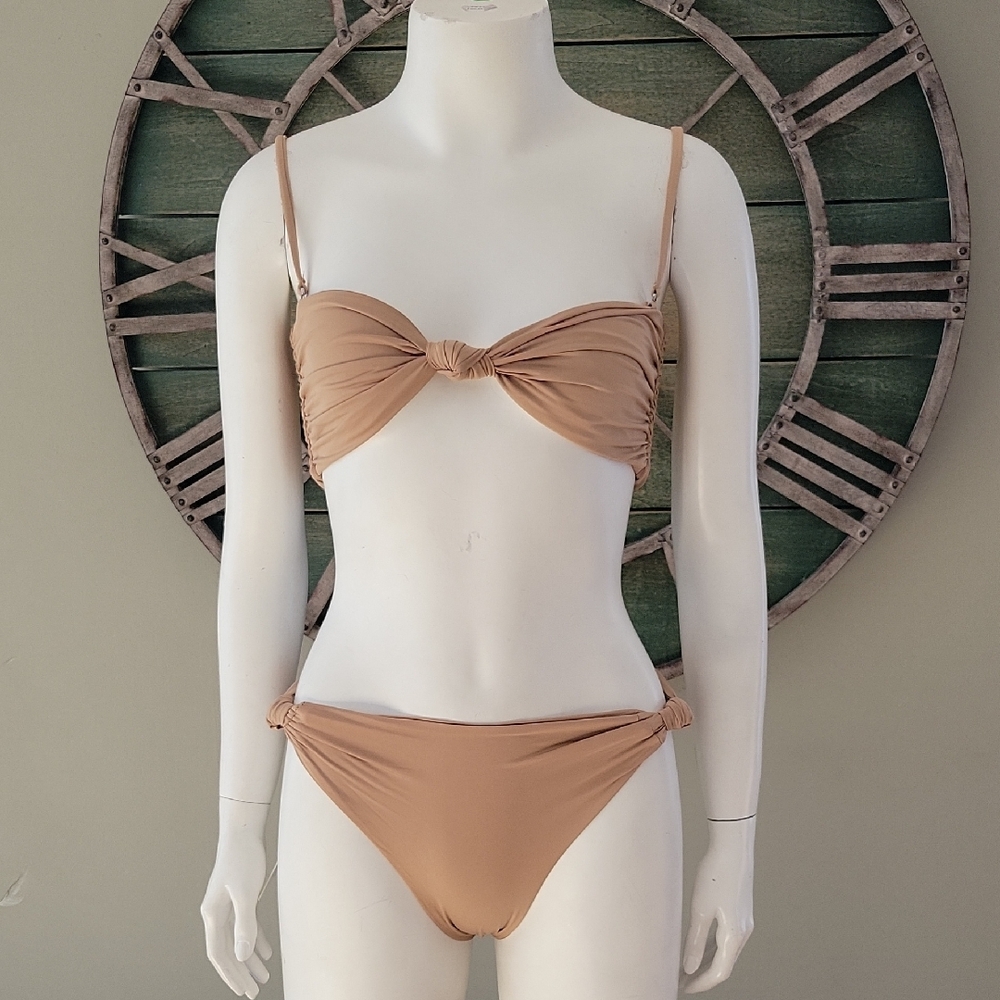 Frankie's Bikinis Classic Tan Bikini  Carrie Bandue Top And Monica Cheeky Bottom